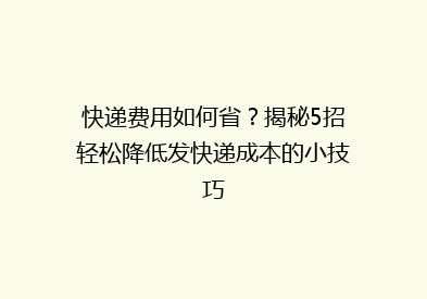 快递费用如何省？揭秘5招轻松降低发快递成本的小技巧